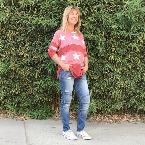 Rust Star Reversed Stitch Top - Picture 8 of 8